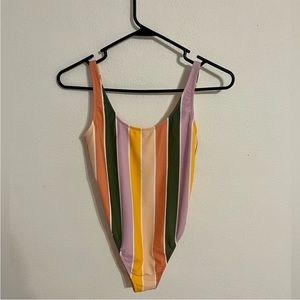 HOLLISTER Multicolored Striped One Piece Swimsuit Size XS
